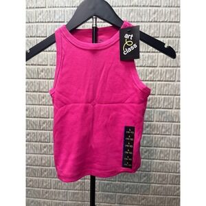 Art Class Kids Hot Magenta Pink Ribbed Tank Top Size L 10 12